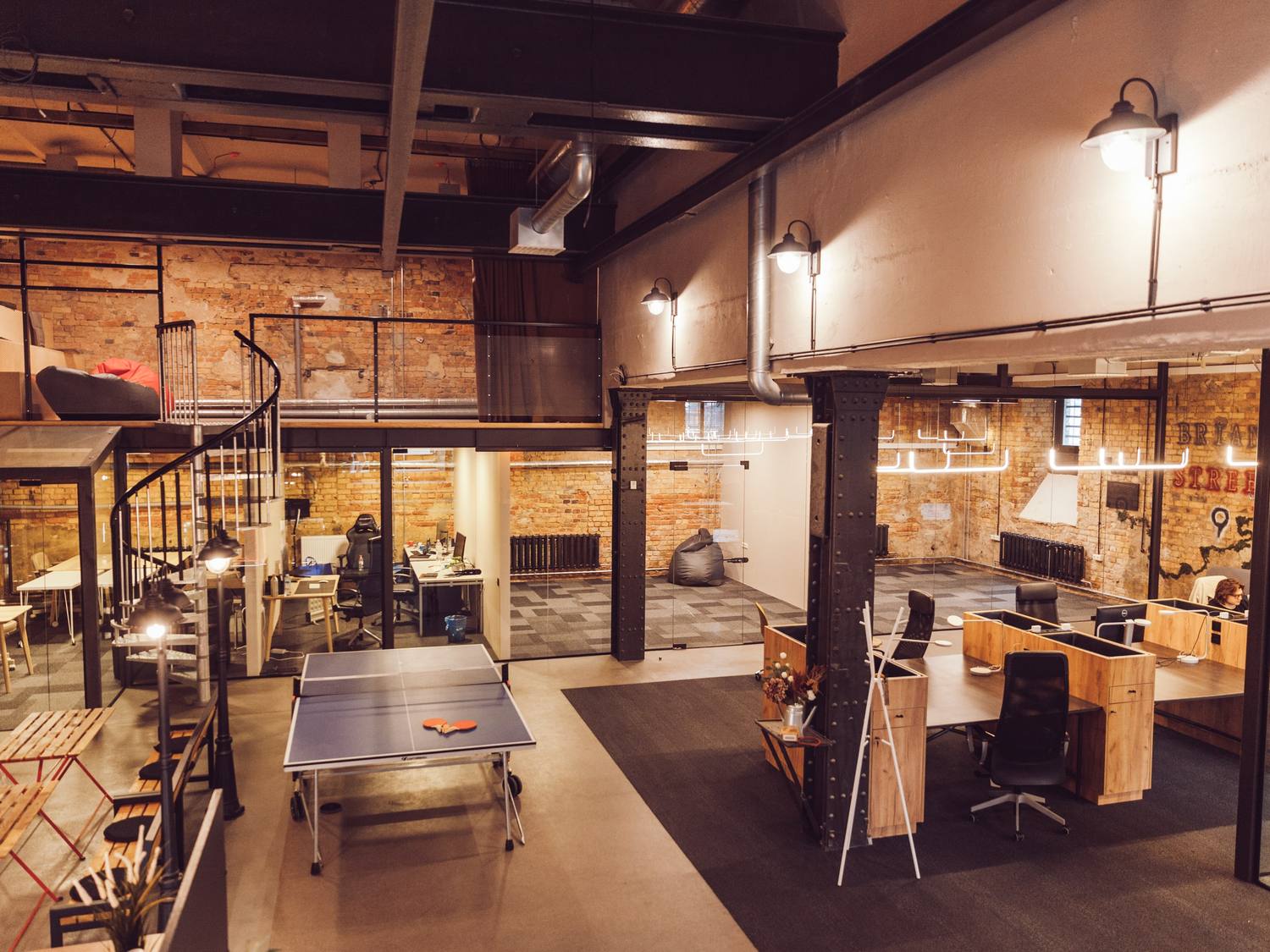 Open space of Double9 coworking loft in Riga